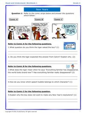 cover image of Grade 4 Comprehension: Read & Understand Workbook - New Year
